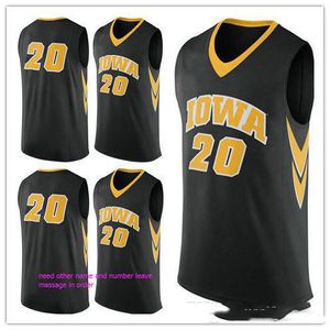 Anpassad XXS-6XL Made 2019 #20 Iowa Hawkeye Man Women Youth Basketball Jerseys Size S-5XL Alla namnnummer
