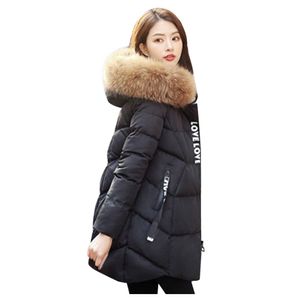 Kvinnors Vinter Parka Coats Womans Lång Casual Fur Hooded Jackor Varm Parkas Kvinna Overcoat Coat