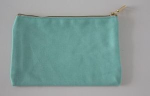 10pcs 16oz cotton cosmetic bag bag base with gold zip zip blank cotton canvas size = 22*15cm