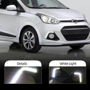 1Set LED DRL Dagtid Running Light Daylight Vattentät dimljus Bilstyling för Hyundai I10 2013 2014 2015 2016