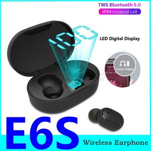 Mini TWS E6S Bluetooth 5.0 Kopfhörer für iPhone Android-Geräte, kabellose Stereo-In-Ear-Sport-Ohrhörer mit LED-Digital-Ladebox