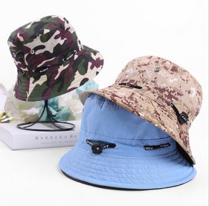 Bacia primavera homens chapéu e no verão nova senhoras cor camuflagem sólidos chapéu de sol lazer ao ar livre pesca protetor solar chapéu pescador WY259