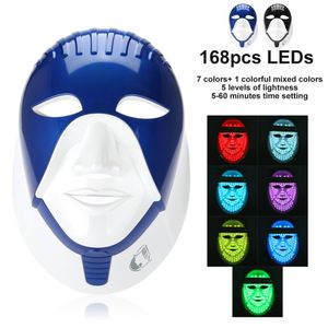 Tamax LM011 Cleopatra Uppladdningsbar Wireless Photon Therapy Led Facial Beauty Mask 7 Light Skin Föryngring Touch Button Face Beauty Mask