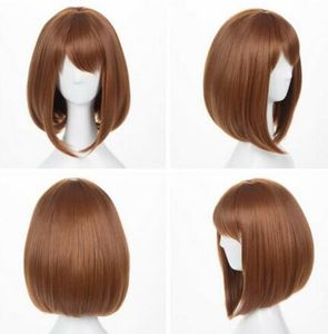 parrucca di vendita di qualità calda affascinante nuova affascinante di trasporto libero Anime My Hero Academia parrucche per capelli cosplay Bob marrone corto