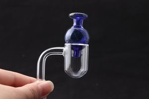 Beveled Edge Quartz Nail Round Bottom 10mm 14mm 18mm Female Male Quartz Nail With Bubble Carb Cap For Dab Rig Water Bongs