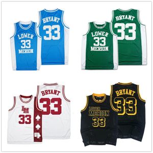 Liceo Merion Lower Merion K. Bryant #33 White Blue Green Black Basketball Jersey Jersey maschile Numero Custom Nome Maglie