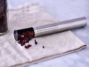 100pcs Tea Strainer Stick Stainless Steel Pipe Design Mesh Tea Filter Portable Tea Infuser Teaware