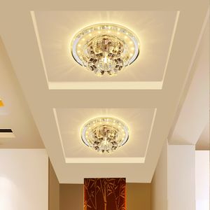 3W LED Rundglas Base Crystal Taklampor LED AISLE Korridorlampa Modern Vardagsrum Balkong Taklampa Porch Entré Spotlight