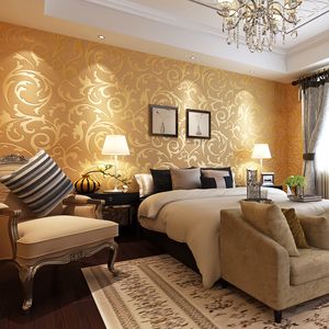 European style non woven wallpaper classic wall paper roll purple/grey wallcovering luxury wallpaper floral papel de parede
