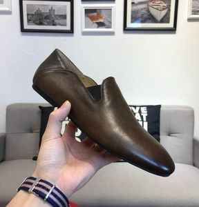 [Orignal Box] Luxury Fashion Mens Gommino Loafers Drive Walk Dress 100% Genuine Leather Slip-On Antiskid Shoes Size 38-44