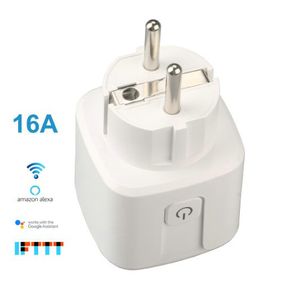 Intelligente Steckdose 16A EU, Smart Plug, Smart mit Strommonitor, kabellose WLAN-Smart-Steckdose mit Google Alexa Home-Sprachsteuerung