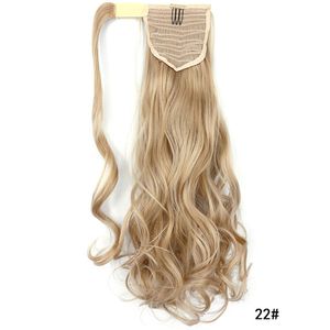 Falisty Ponytail Syntetyczne Kawałki Włosów Wstążki Sznurek Brązowy Blondynka 58 Kolor 100g Falisty Klip na Ponytail