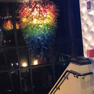 Lampadari in stile nordico Lampadari soffiati a mano Lampadine a LED Italia Lampadario d'arte Illuminazione Lampadari a sospensione in vetro color arcobaleno