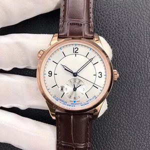 42mm Otomatik Safir Kristal Erkek GMT Erkekler İzle Kol Hakiki Deri İnek Kayışı Saatler 93975 Su Geçirmez Su Geçirmez Iş Rahat