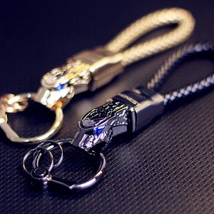 Luxe mannen vrouwen auto sleutelhanger rhinestonen custom sleutelhanger hoogwaardige portemonnee charme sieraden lederen touw vaders dag cadeau