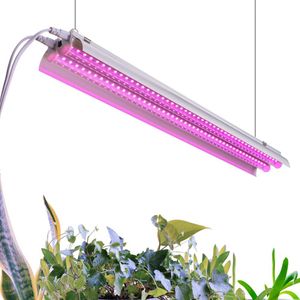 4ft LED-Wachstumslichter 64W Vollspektrum T5 Integrierte Wachstumslampenbefestigungen für Gewächshaus-Hydrokultur-Zimmerpflanzen-Sämlinge, Gemüse und Blumen