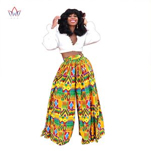 Dashiki afrikanskt tryck hög midja bred ben byxor afrikanska kläder för kvinnor bazin riche kontor lösa raka byxor wyg126