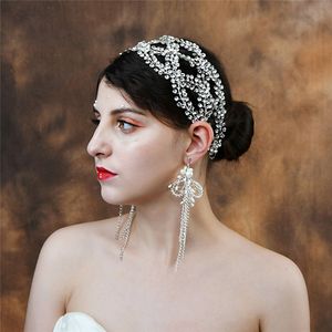 Luxuskristalle Brautkopfschmuck Hochzeit Haar Make-up Kopfschmuck Krone Tiaras für Auftritte Fascinator Party Tiara Stirnbänder