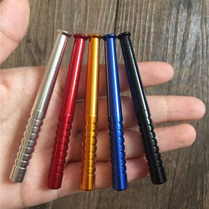 Metal One Hitter Bat Pipe 58mm 78 mm Aluminiumlegierung Unterstand Kräuter -Tabak Zigarette Sniffer Schnupftabak Snorter Mini Baseballfledermaus gerade Gerade Typ