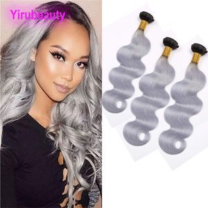 Wholesale wave products for sale - Group buy Peruvian Human Hair Bundles B Grey Body Wave Virgin Hair B Grey Ombre Hair Products inch Wefts Yirubeauty