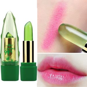 DROP 12pcs/lot New Batom 99% ALOE VERA Natural Temperature Color changing Jelly Lipstick Long Lasting Moisturizing Lip Makeup