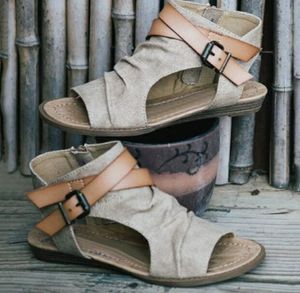 Vendita calda sandali moda donna più nuove scarpe casual taglie forti sandali di tela piatti stile romano scarpe femminili