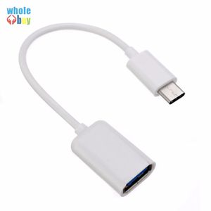 New Type C OTG Cable Adapter USB 3.1 Type-C Male to USB 2.0 A Female OTG Data Cable Cord Adapter White/Black 16.5cm