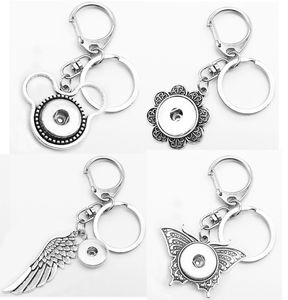Wholesale snap button keychain for sale - Group buy Wings Owl Butterfly Christmas Tree Snow flake Love snap button jewelry Keyring keychain key chain fit mm snaps mm