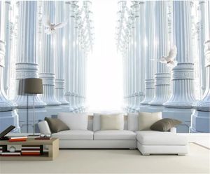 Dostosuj swój ulubiony sen rzymski kolumna biały gołąbka tła dekoracji ściennych zaawansowane romantyczne tapety