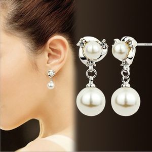 Ny personlighet kristall örhängen högkvalitativ vild rhinestones imitation pearl örhängen för kvinnor stud örhängen bouke d'oreille