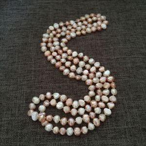 monili d'acqua dolce multicolori barocchi lunghi di modo della collana della perla di 120cm 7-8mm