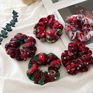 Verde Vermelho INS 5 cores Mulheres Meninas de Natal do Xmas da neve Elastic anel de cabelo Ties Acessórios rabo de cavalo titular Hairbands Rubber Band Scrunchies