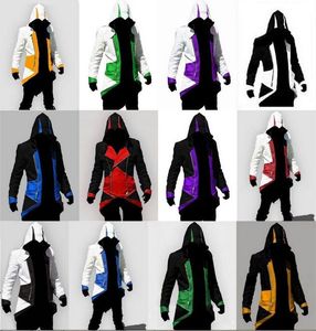Куртки Для Ассасинов оптовых-Мода Горячие Assassins Creed Продажа III Connor Kenway толстовки костюмы Куртки Пальто Косплей Performance Одежда цветов Размер S XL