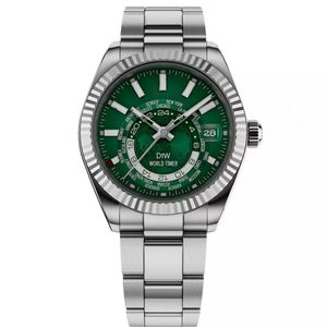 Män Titta Automatisk Mekanisk Kalender 42 mm Klocka Sky Lysande Mode Sport Mens 316L Rostfritt Stål Dykning Vattentät 30m Klocka