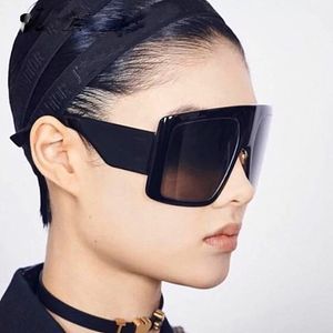 نظارات شمسية مربعة للنساء باللون الأسود والوردي من قطعة واحدة بإطار كبير نظارات شمسية للرجال 2019 نظارات عتيقة فاخرة