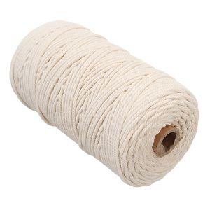 Corda de algodão doméstico 3mmx200m algodão torcido cordas cordas home diy artesanato macrame artesan strings ferramentas