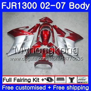 Corpo Prata Red Stock em Yamaha FJR1300A FJR1300 01 02 03 04 05 06 07 2aahm.4 FJR 1300 FJR-1300 2001 2002 2007 2005 2007