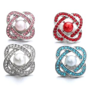 NOOSA Snap Jewelry Twisted Crystal Clover Bottone a pressione cavo adatto a bracciale con bottone a pressione da 18 mm, collana di gioielli