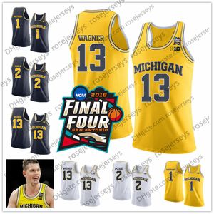 Michigan Wolverines＃13 Ignas Brazdeikis Wagner 1 Charles Matthews 2 Poole Moritz Zavier Simpson Livers Teske Final Four Basketball Jerseys