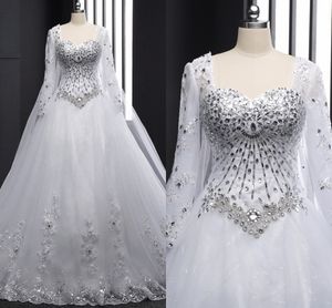 Square Corset Back Lace Wedding Dresses Bridal Gowns 2019 Rhinestones Beaded Applique Sequined Princess Wedding Gowns Vestidos De Novia