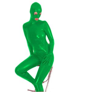 Plus Size Glossy Zamaskowany Pełny Ciało Zentai Kobiety Jednoczęściowe Rajstopy Catsuit Seksowne Otwarte Oczy Usta Halloween Cosplay Costume