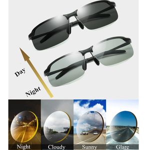 Фотохромные солнцезащитные очки для мужчин Поляризованные очки для вождения Хамелеон Очки Изменить цвет Солнцезащитные очки HD Очки для ночного видения для вождения S3044