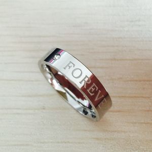 Letter engagement alliance 316L stainless steel Lovers, promise HAPPY FOREVER Couple Rings For men and women USA 6-14