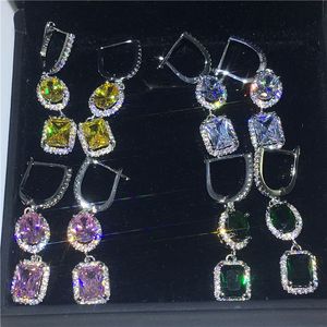 Romantic lady Drop Earring 925 sterling silver 5A Cz Party wedding Dangle Earrings for women Fashion Jewelry