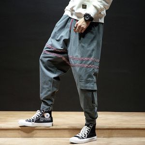 Masculino japonês de tamanho grande 5xl Hip Hop Roupas de streetwear calças cruzam calças homens folggy joggers machos calças soltas