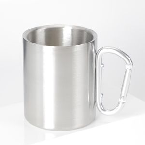 11OZ Karabiner Cup Klettern Buckle Tumbler Karabiner-Becher Edelstahl Trinkflasche Kaffeetasse Doppelwand für Outdoor-Camping