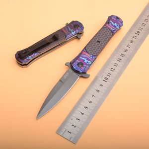 Wholesale Brand Jeep Knives Dagger Double Edge Folding Blade Pocket Knife Wood Print Handle Tactical Survival Knife Outdoor Survival Gear