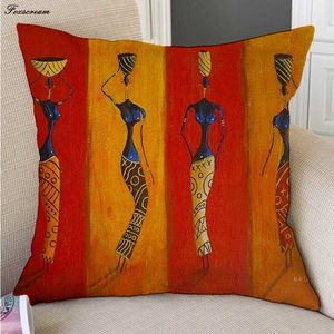 Abstract Africa Oil Painting African Lifestyle Sofa Decorative Pillow Case Beautiful Living Room Exotic Decoration Cushion Cover