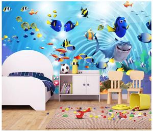 3D foto papel de parede personalizado 3d murais de parede papel de parede 3d fantasia mundo subaquático sonho das crianças quarto crianças sala de pintura decorativa