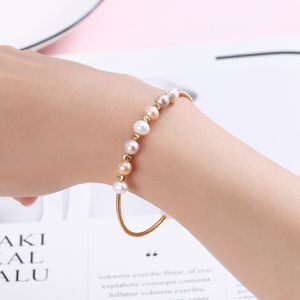 Korea Simple Fashion Pearl Bracelet Light Luxury Temperament Pearl Smycken Bracelet Lady Pearl String